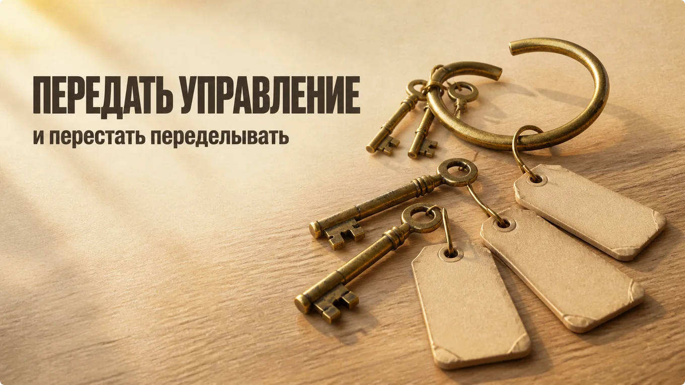 Латунная связка ключей на дубовой столешнице, три ключа сняты с кольца и разложены на картонных бирках