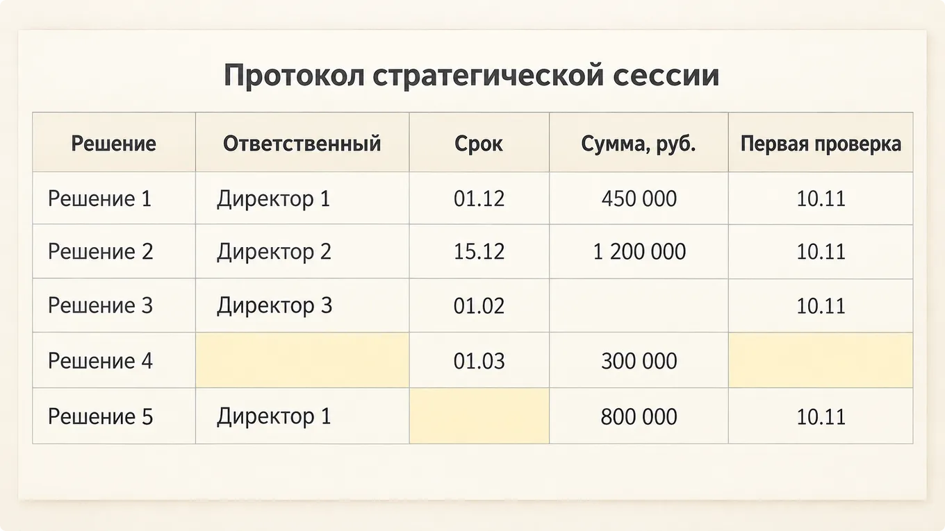 Схема протокола стратегической сессии