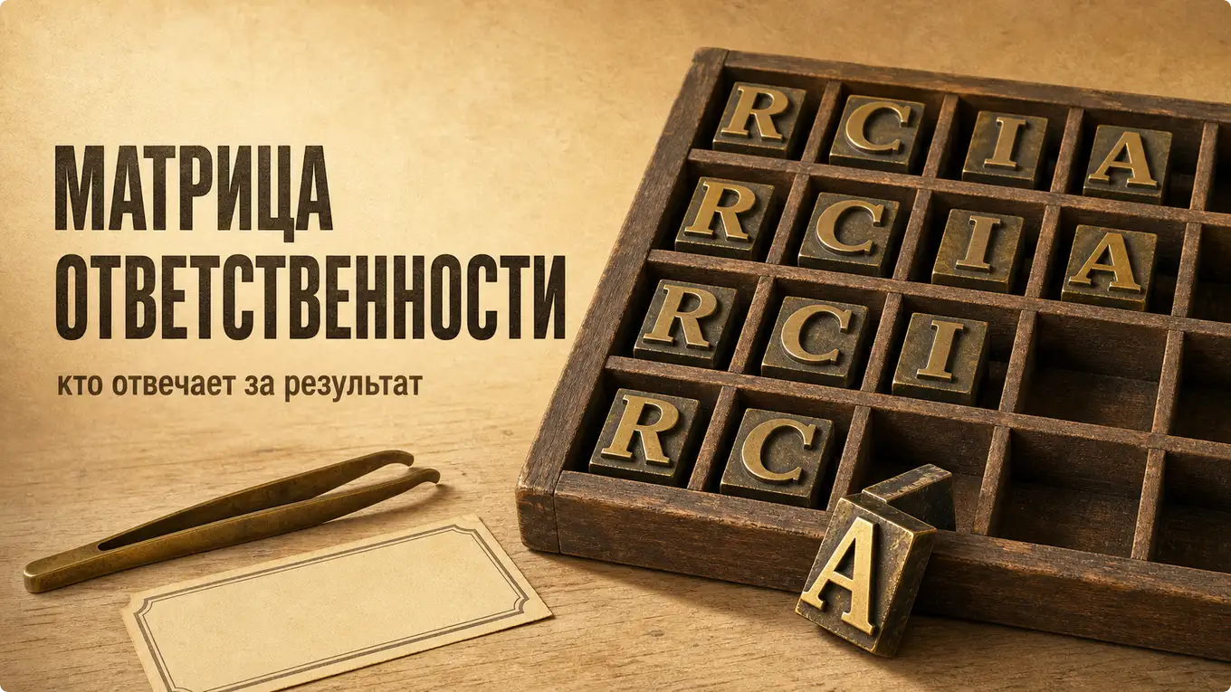 Типографская наборная касса с латунными литерами R, A, C и I в ячейках, одна лишняя литера A лежит на боку