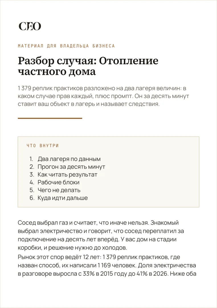 Первая страница материала «Разбор случая: Отопление частного дома»